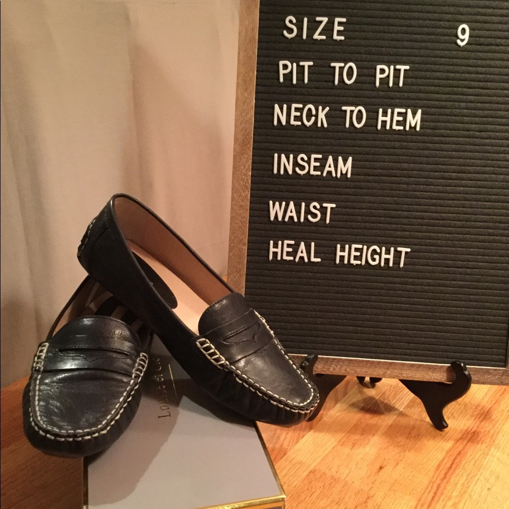 Navy driving flats